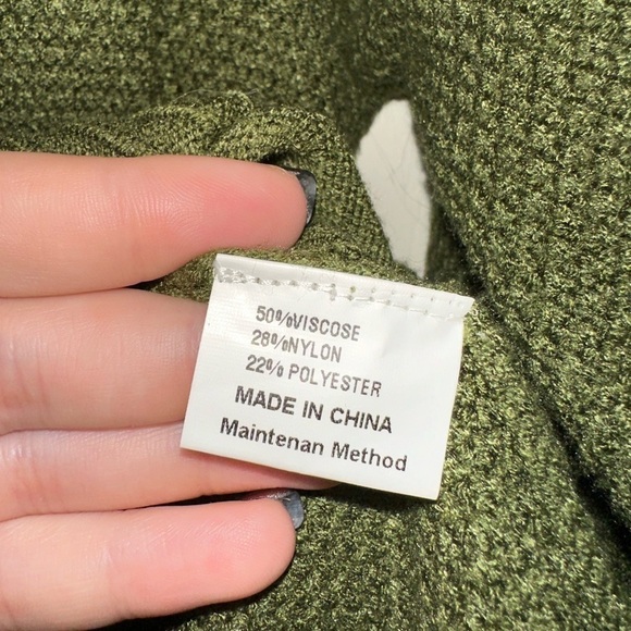 Merokeety women’s green mock neck soft sweater S winter fall cozy - Picture 5 of 7